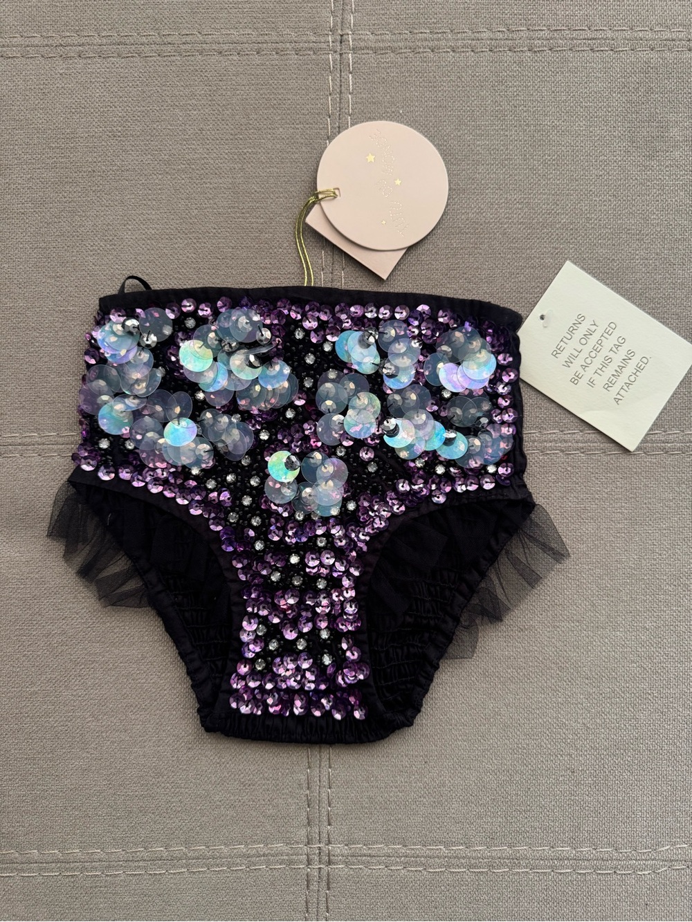 Tutu Du Monde Black High-Waist Sequined Bloomers with Purple Accents